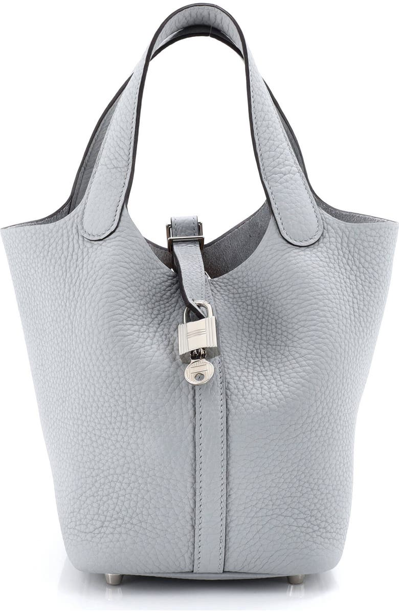 Pre-Owned Hermes Picotin Lock Bag Clemence PM, Main, color, Gris Pantin