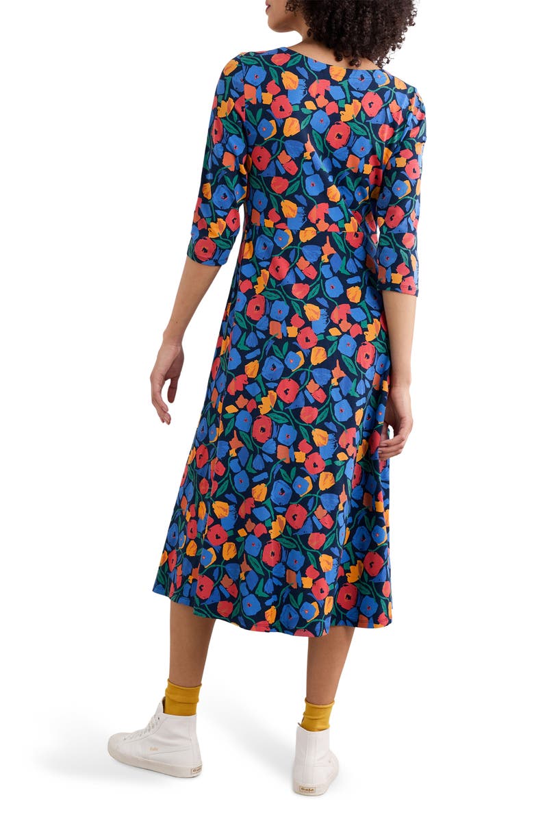 Seasalt Cornwall Veronica Floral Organic Cotton Jersey Midi Dress, Alternate, color, Zennor Blooms Maritime Mix