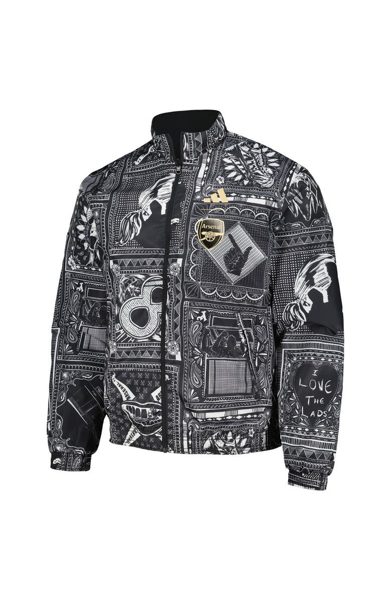 adidas Men's adidas Black Arsenal 2023/24 Reversible Anthem Ian Wright Full-Zip Jacket, Alternate, color,