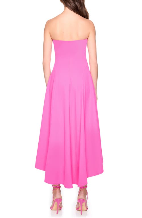 Shop Susana Monaco Strapless High/low Dress In Hot Pink
