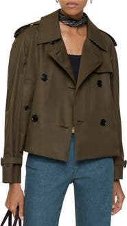 Burberry Cropped Tropical Gabardine Mayfair Trench Jacket