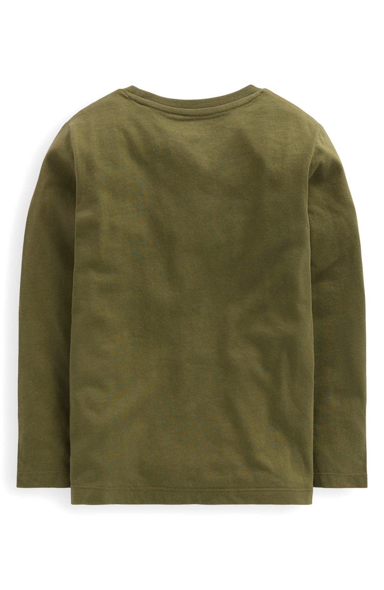 Boden Kids' Embroidered Glow in the Dark Cotton T-Shirt, Alternate, color, Woodland Green Dinos