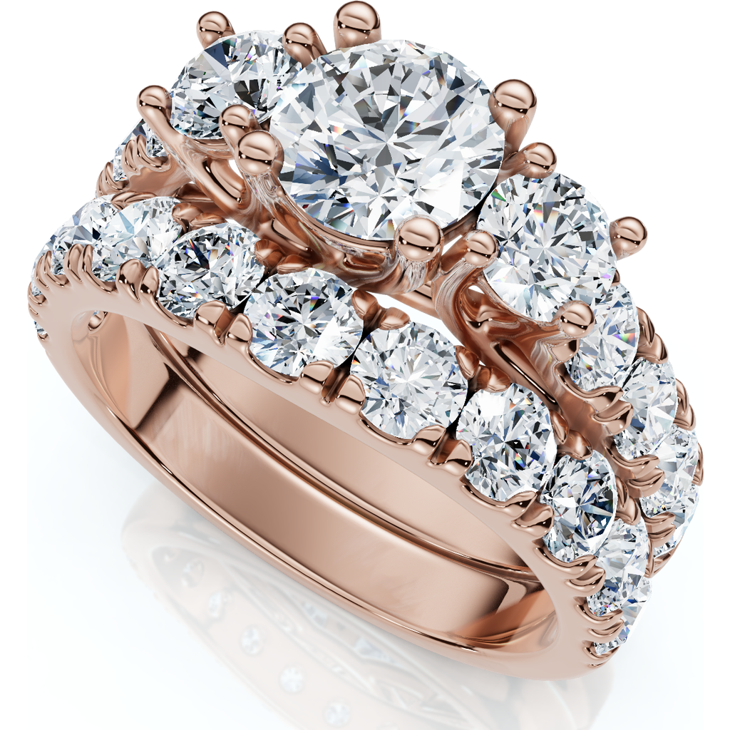 Bliss Diamond 2ct Tw 3-stone Diamond Engagement Wedding Ring Set 14k Gold Or Pt Lab Grown In Gold