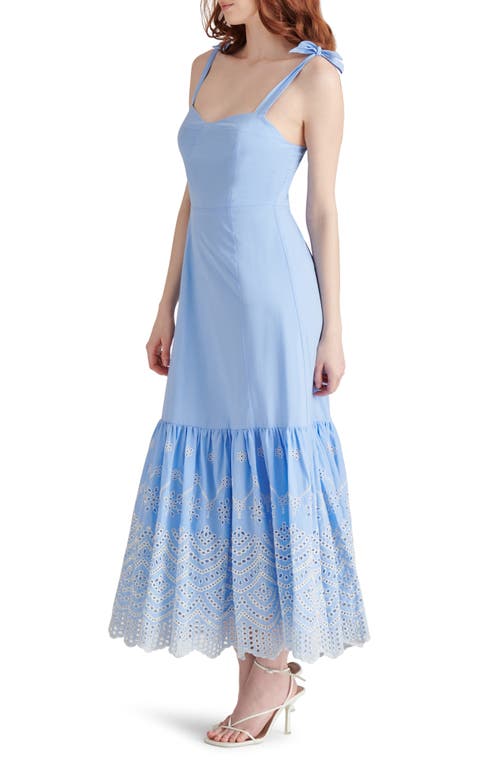 Steve Madden Rosalia Embroidered Cotton Maxi Sundress In Light Blue