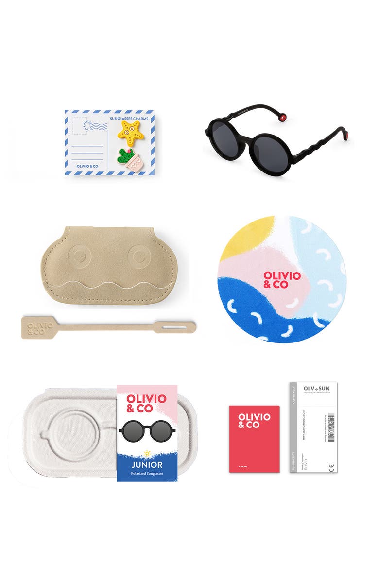 OLIVIO Youth Round Sunglasses, Alternate, color, Squid Black