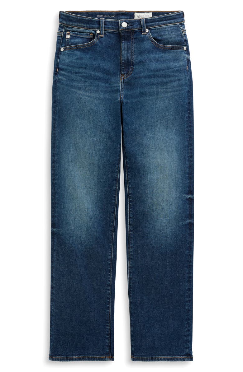 AG Brinley Mid Rise Straight Leg Jeans, Alternate, color, Night Cap