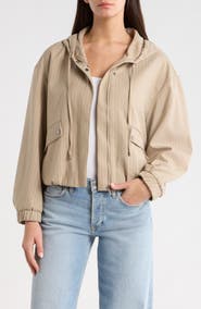 Vince Camuto Pinstripe Hooded Jacket