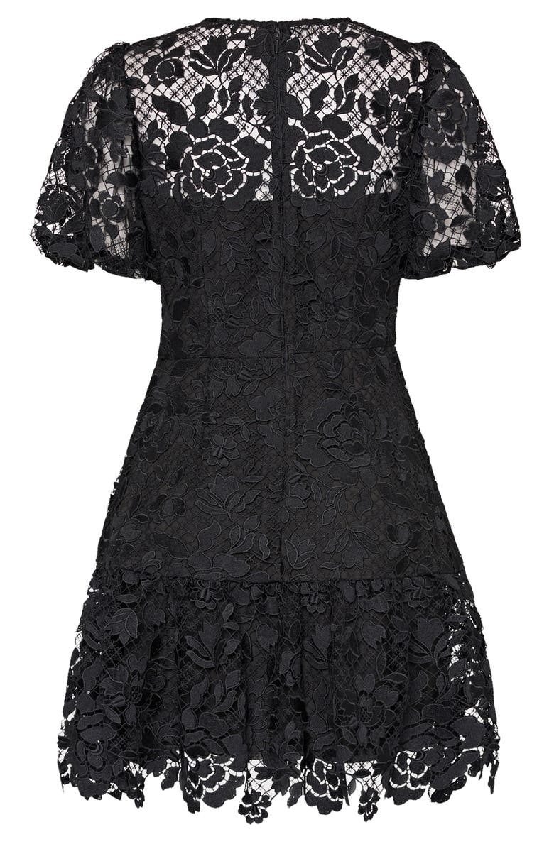 Milly Yasmin Rose Mosaic Lace Dress, Alternate, color, Black