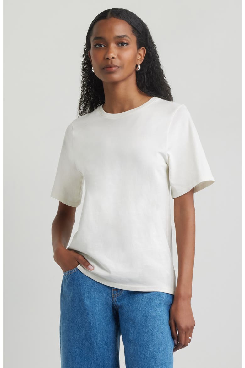 Relaxed Fit Pima Cotton Crewneck T-Shirt, Main, color, IVORY TOFU