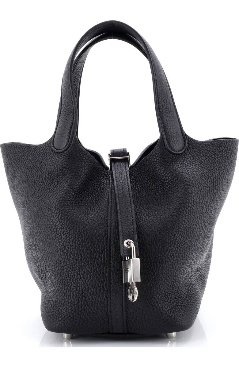 Pre-Owned Hermes Picotin Lock Bag Clemence PM, Main, color, Noir