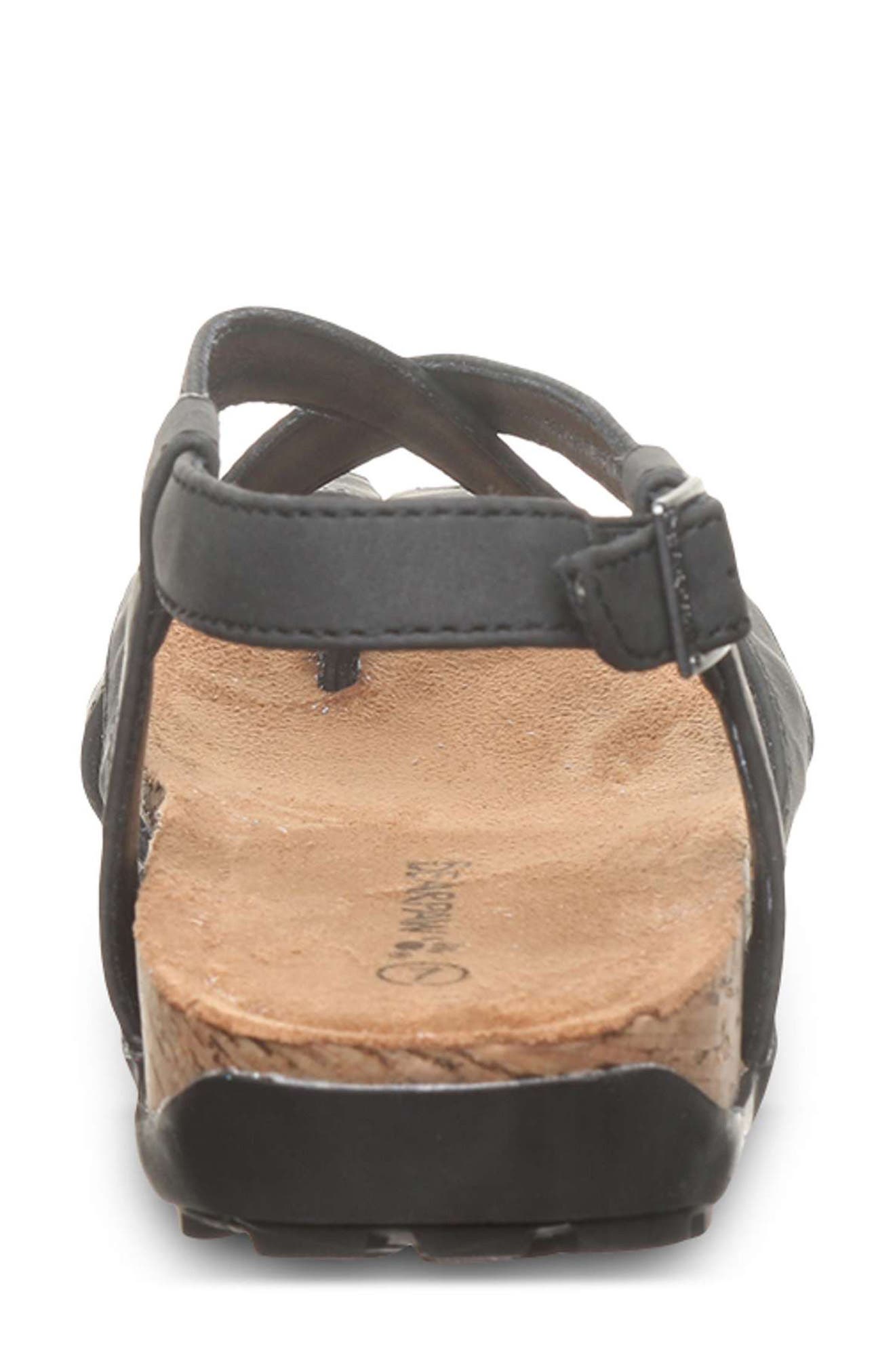 BEARPAW <p>Casita Faux Leather Sandal (Women)</p>, Alternate, color, Black