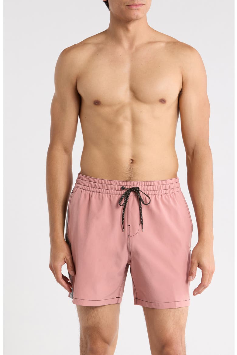 Dbah Panel Loopback Swim Trunks, Main, color, ASH ROSE