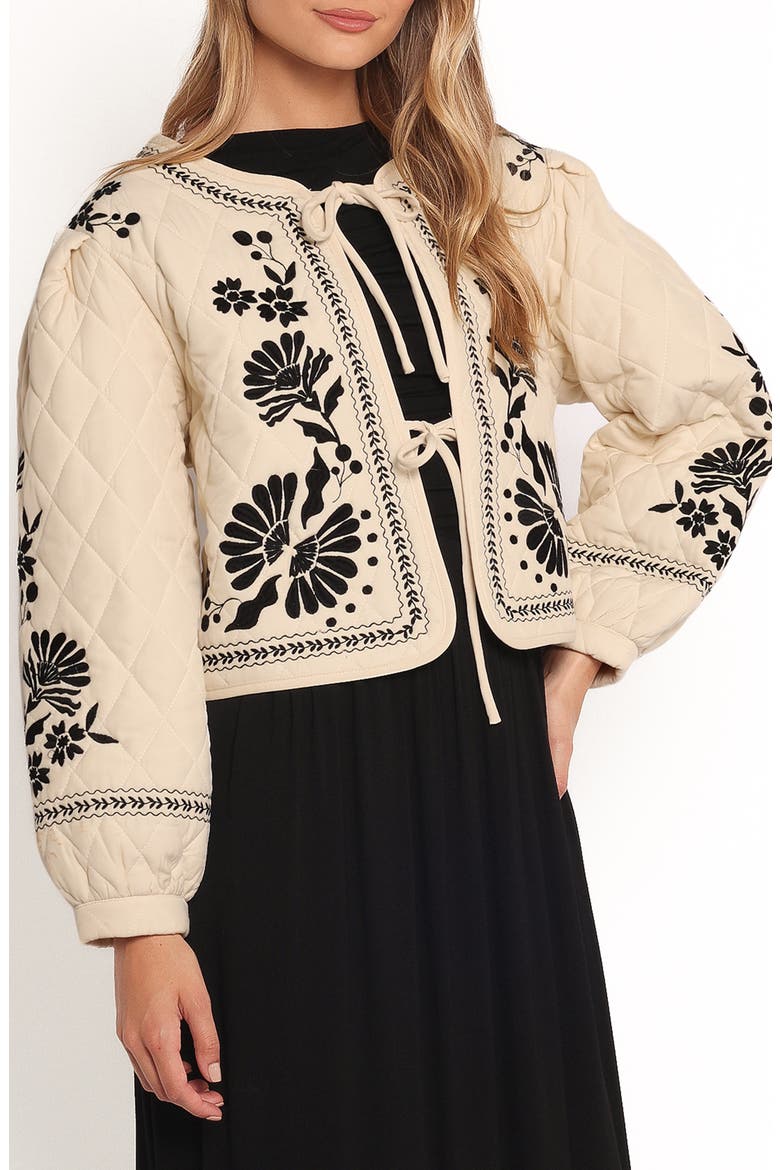 Vako Floral Quilted Jacket, Alternate, color, LIGHT TAUPE