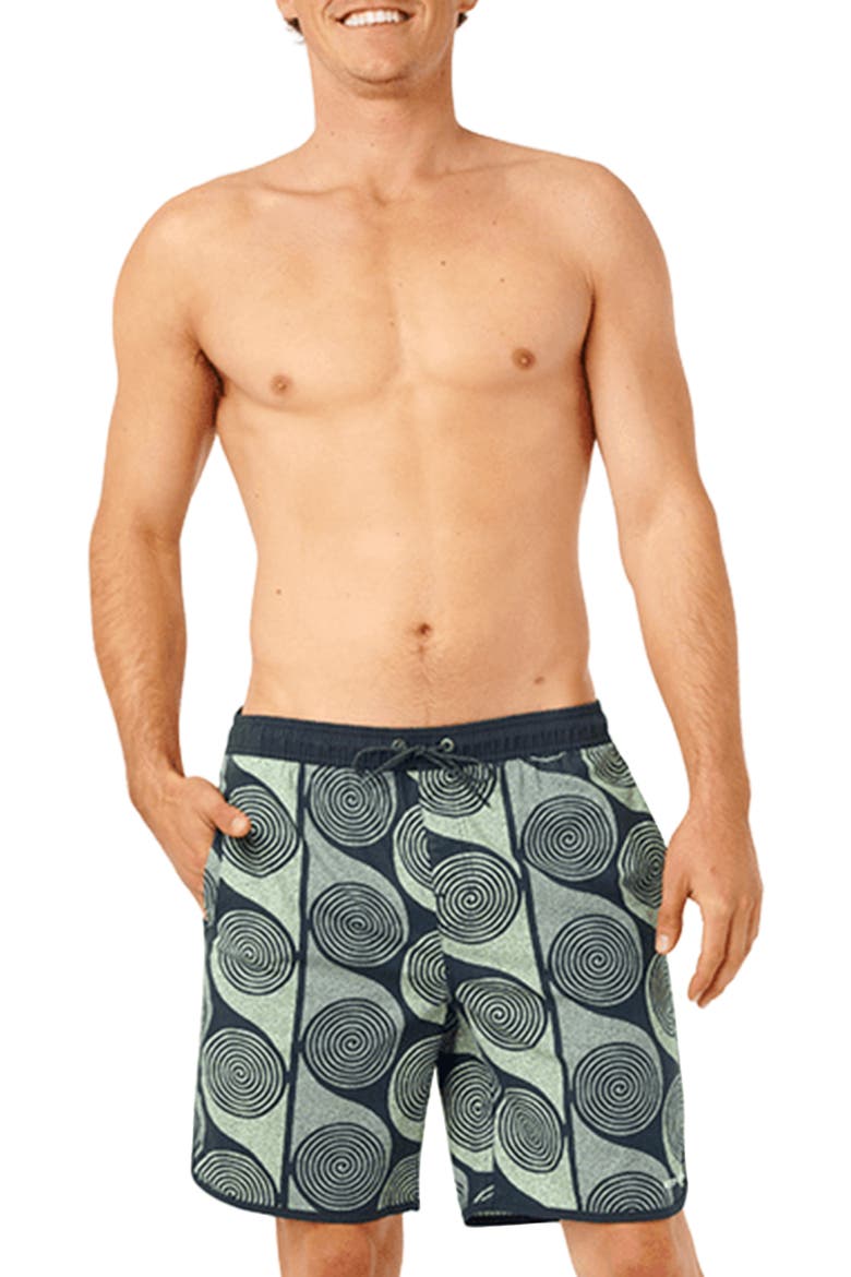Spiral Volley Swim Trunks, Main, color, DARK NAVY