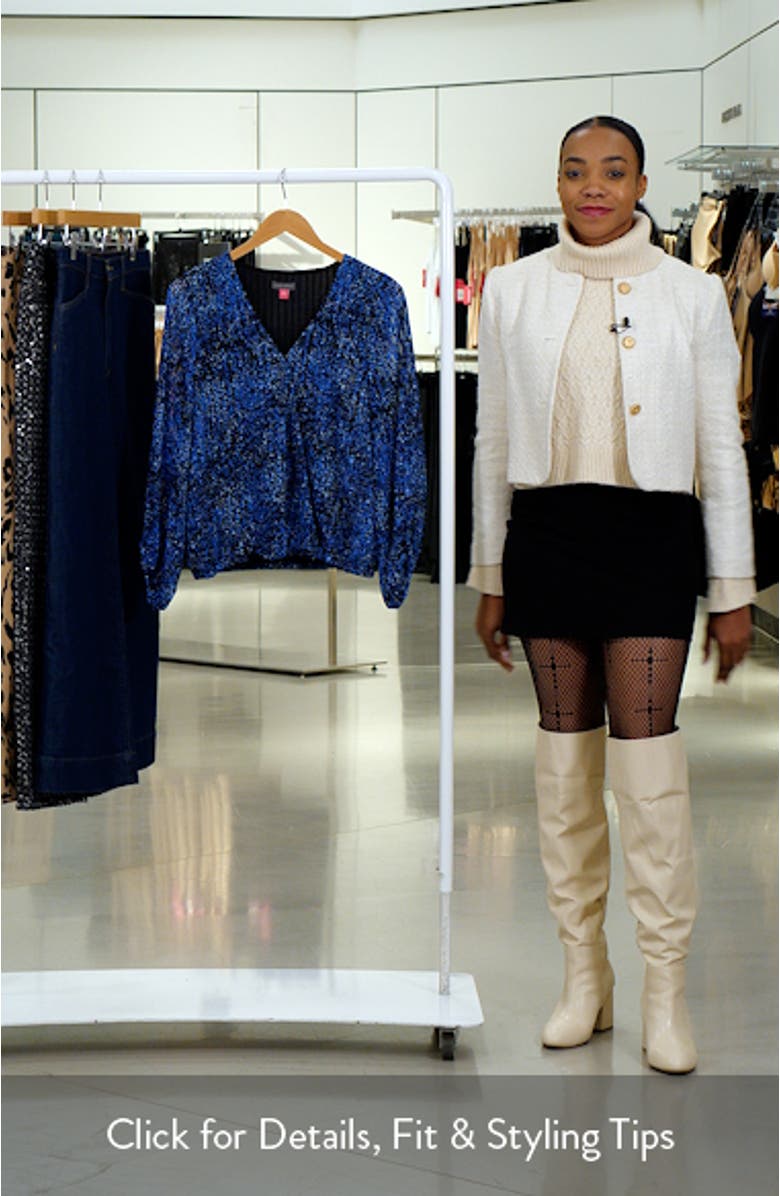 Print Balloon Sleeve Top, sales video thumbnail