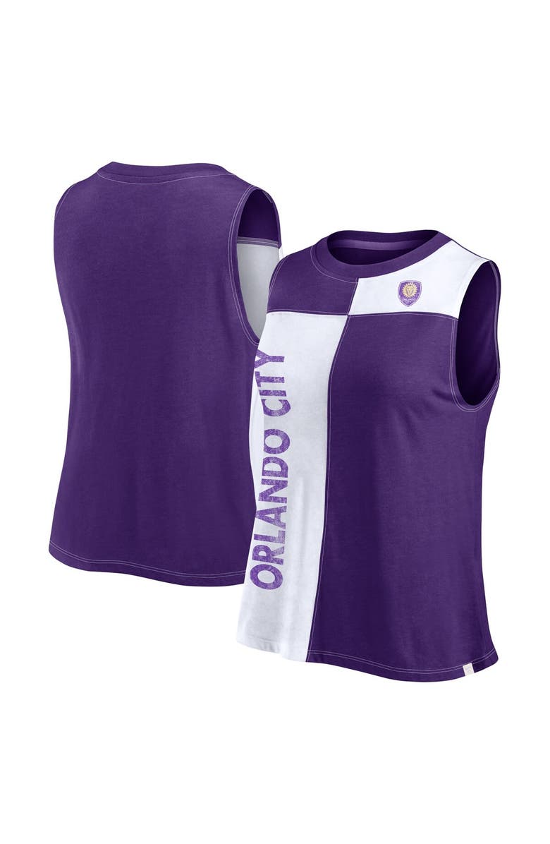 FANATICS Women's Fanatics Branded Purple Orlando City SC Script Colorblock Tank Top, Main, color,