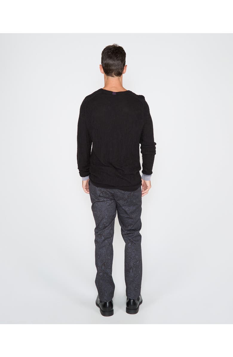 Lords of Harlech Colin Jacquard Merino Wool Paisley Sweater, Alternate, color, Black