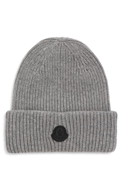 Leather Logo Patch Cashmere Beanie