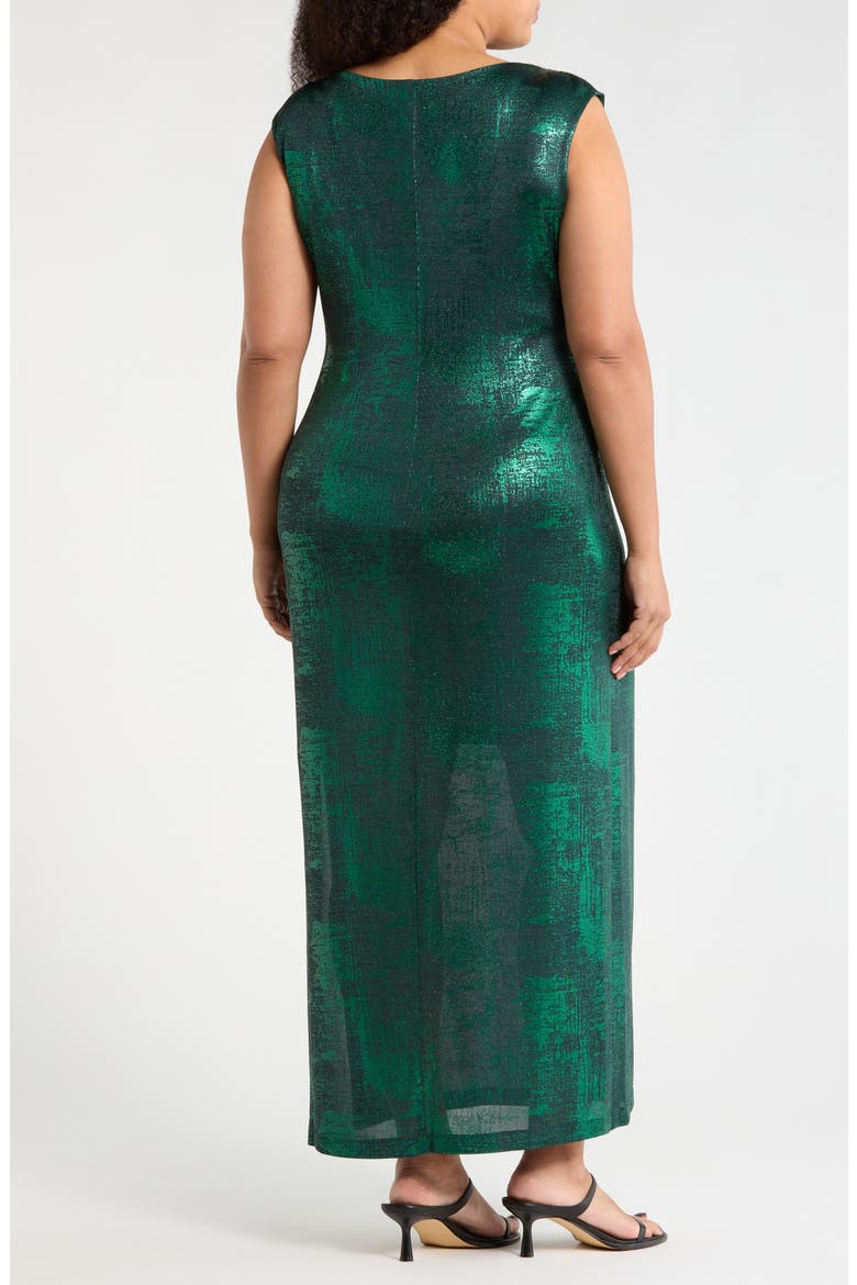 Drape Neck Knit Midi Dress, Alternate, color, EMERALD