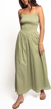 Petal & Pup Cagnes Smocked Cotton Maxi Sundress
