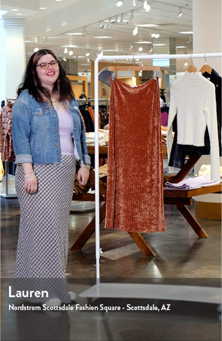 Textured Stretch Velvet Maxi Skirt, sales video thumbnail