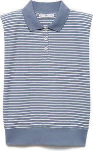 MANGO Stripe Cotton Button-Up Shirt