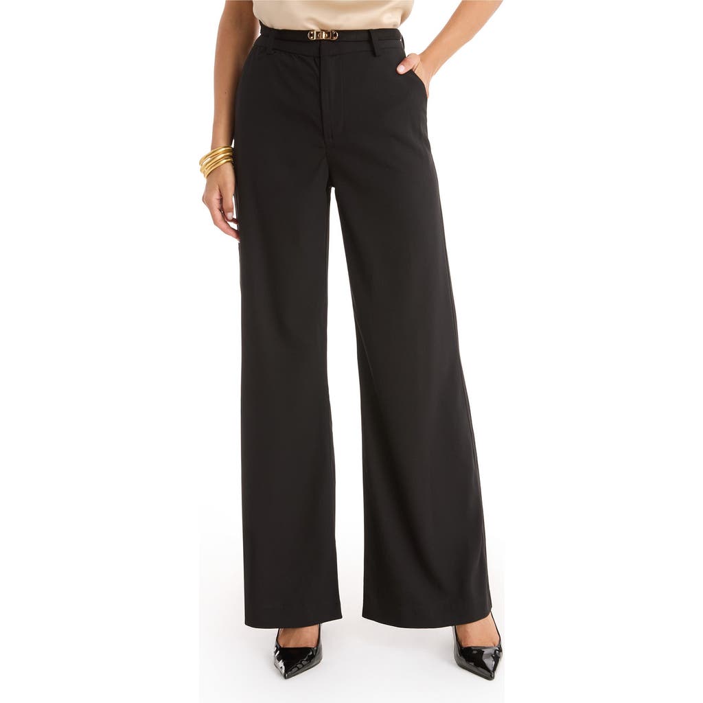 The Noli Shop Martina Belted Trouser In Black