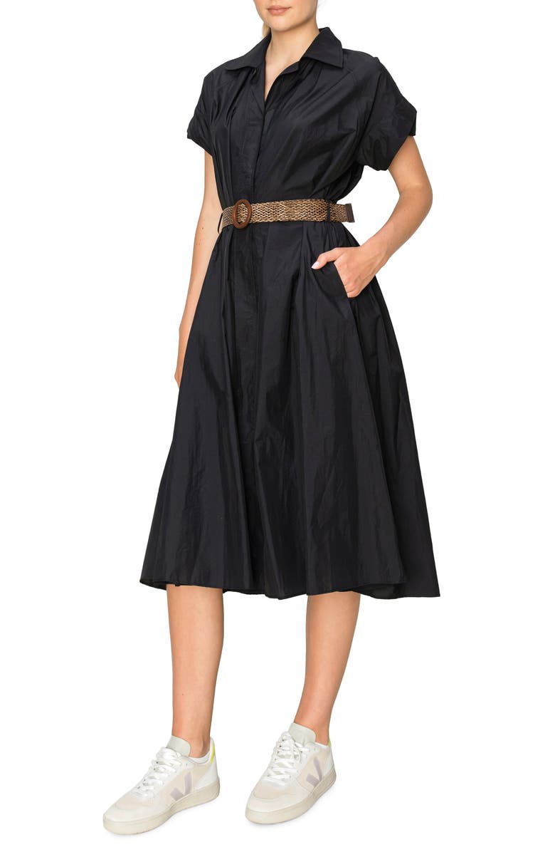 MELLODAY Belted Midi Shirtdress, Alternate, color, 