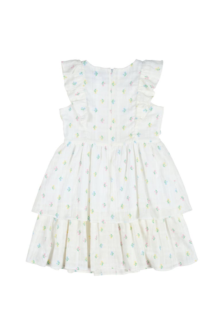 Printed Floral Dress With Ruffles, Alternate, color, White / Multicolor