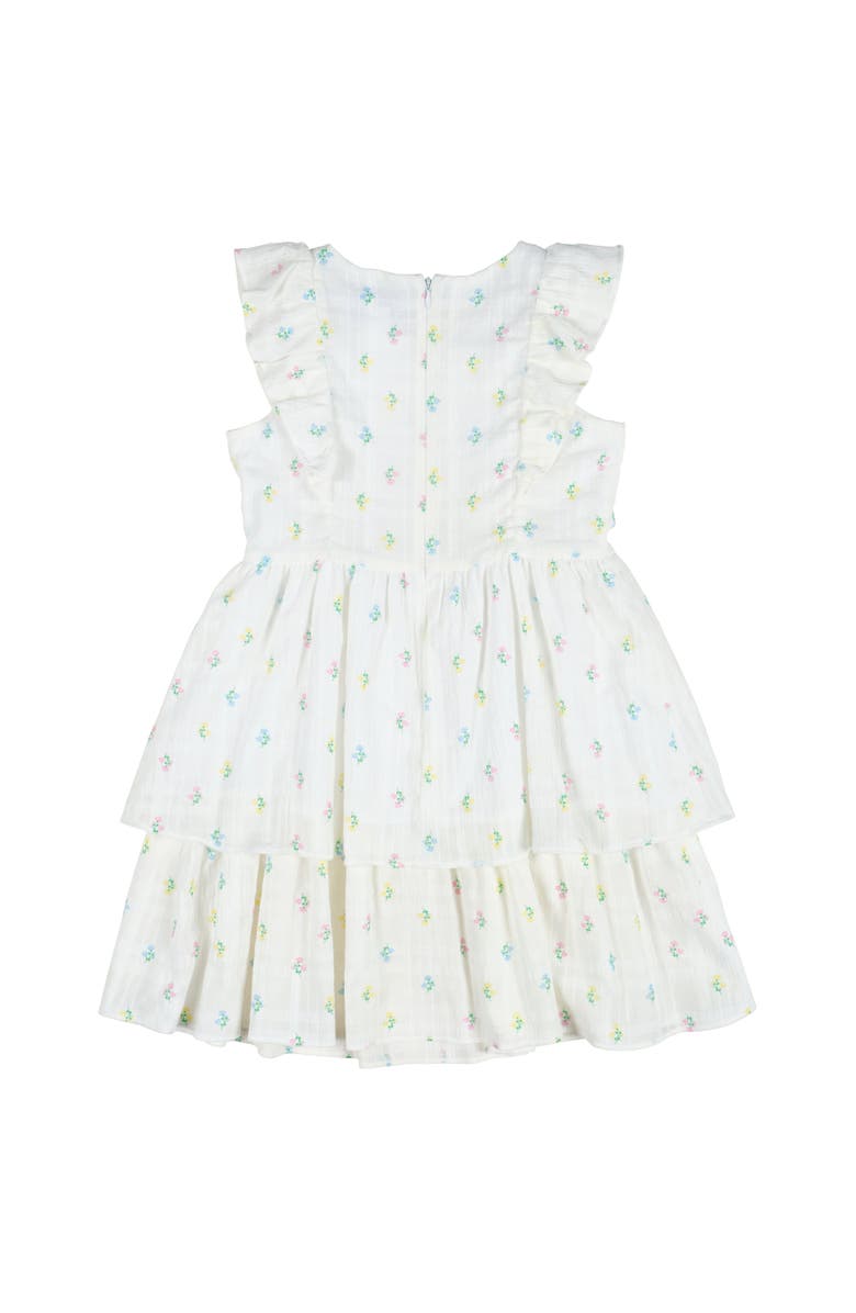 Florence Eiseman Printed Floral Dress With Ruffles, Alternate, color, White / Multicolor