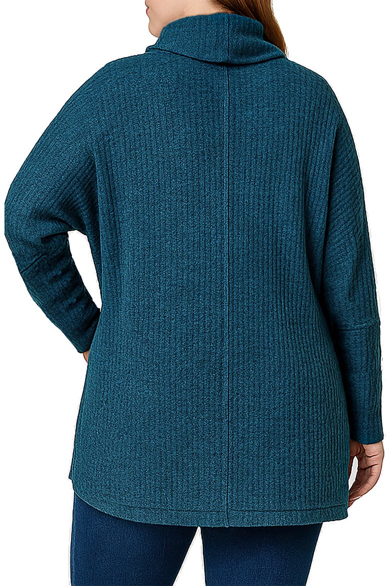 Turtleneck Dolman Sleeve Rib Top, Alternate, color, STEEL BLUE
