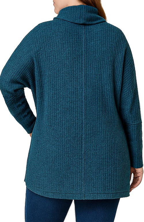 Standards & Practices Turtleneck Dolman Sleeve Rib Top In Green