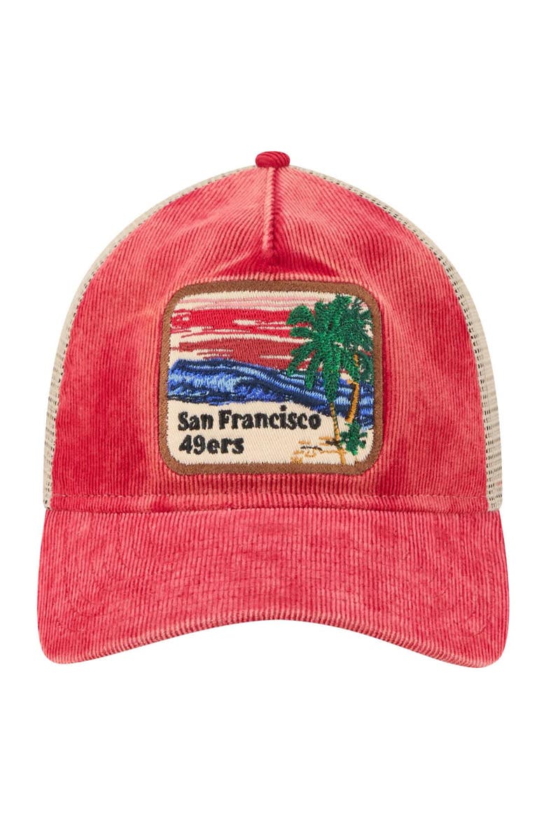 Men's New Era Scarlet/Cream San Francisco 49ers Vintage Landscape 9TWENTY A-Frame Adjustable Hat, Alternate, color, Scarlet