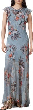 AllSaints Floral Ruffle Maxi Dress