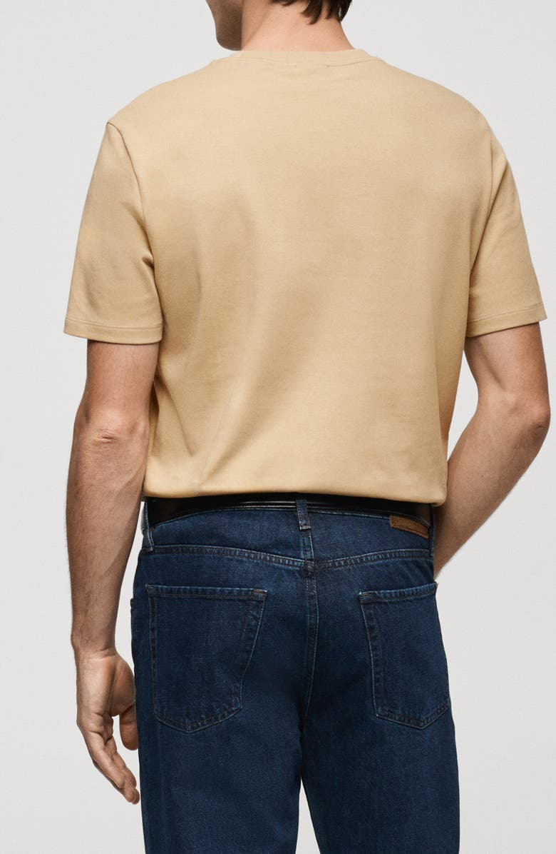 MANGO Regular Fit Medium Weight Cotton T-Shirt, Alternate, color, Light Medium Brown