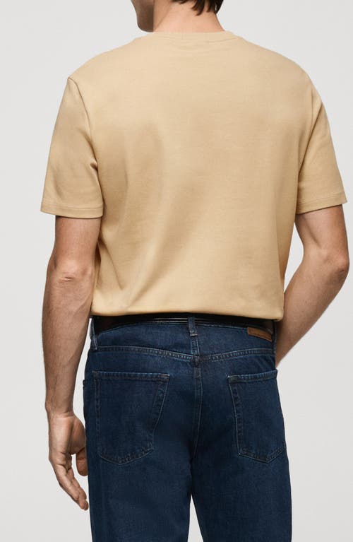 Mango Regular Fit Medium Weight Cotton T-shirt In Brown