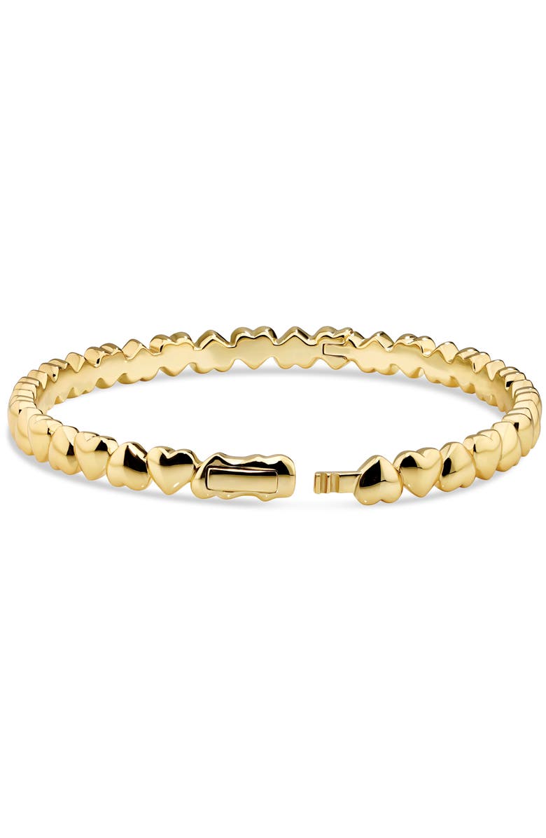 DEVATA Sweet Heart Eternity Bangle Bracelet in Gold Plated Sterling Silver, Alternate, color, Yellow Gold
