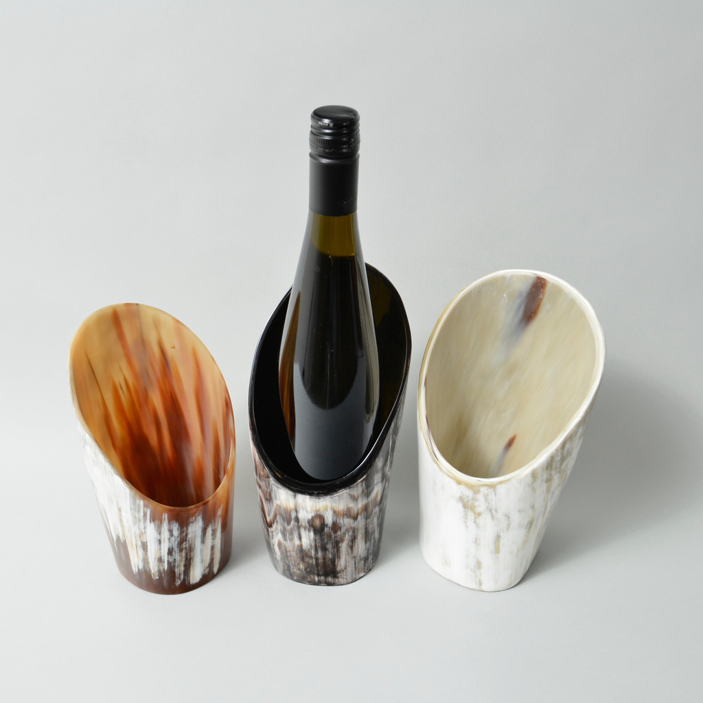 Maadili Collective Nestled Horn Wine Holder In Multi
