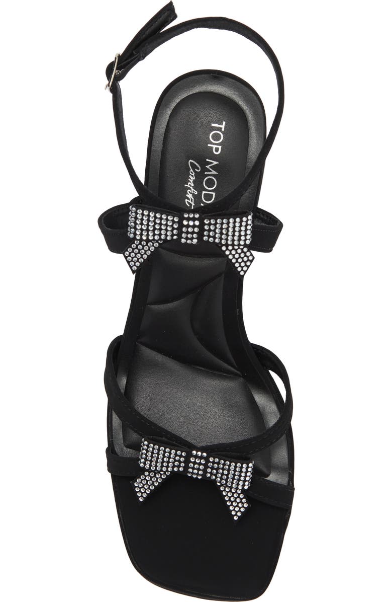 TOP GUY SHOES Crystal Bow Block Heel Sandal, Alternate, color,