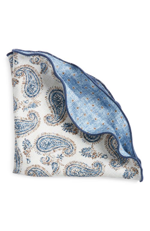 Shop Edward Armah Paisley & Dot Reversible Silk Pocket Circle In Beige