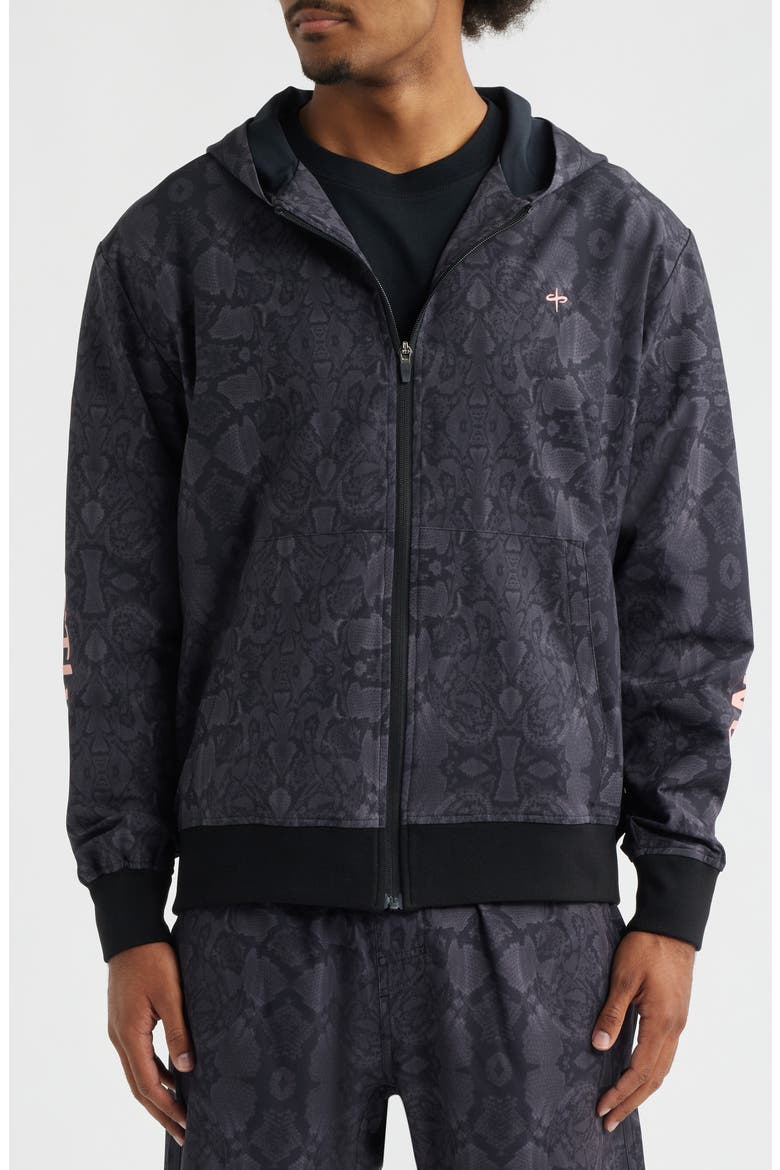 Verona Tech Snakeskin Print Zip-Up Jacket, Alternate, color, SNAKESKIN