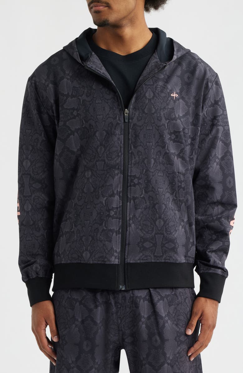 SANTO STUDIO Verona Tech Snakeskin Print Zip-Up Jacket, Alternate, color, Snakeskin