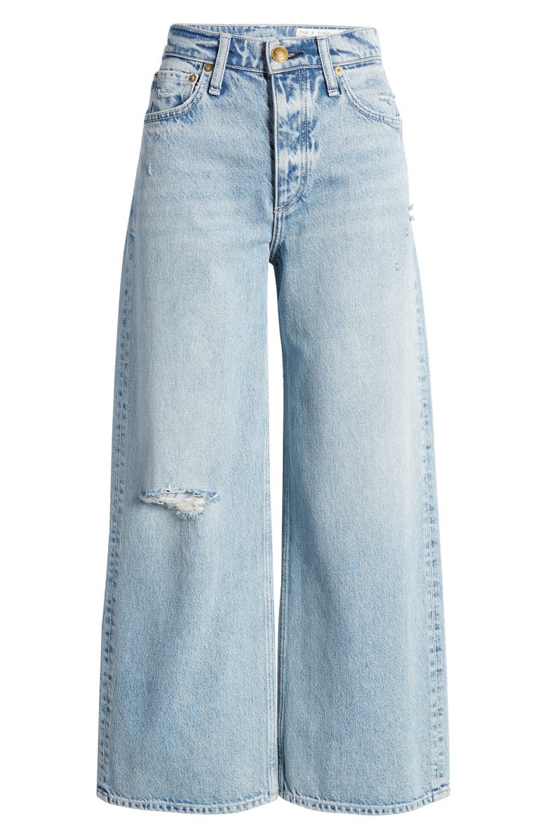 rag & bone Andi Distressed High Waist Wide Leg Ankle Jeans, Alternate, color,