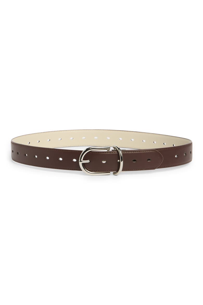 Reversible Belt, Main, color, BROWN/ IVORY