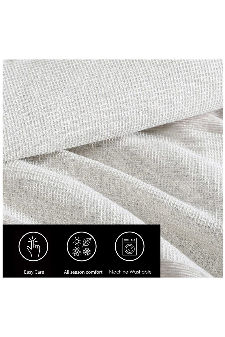Chenille Waffle Stripe Duvet Set, Alternate, color, MOONLIGHT