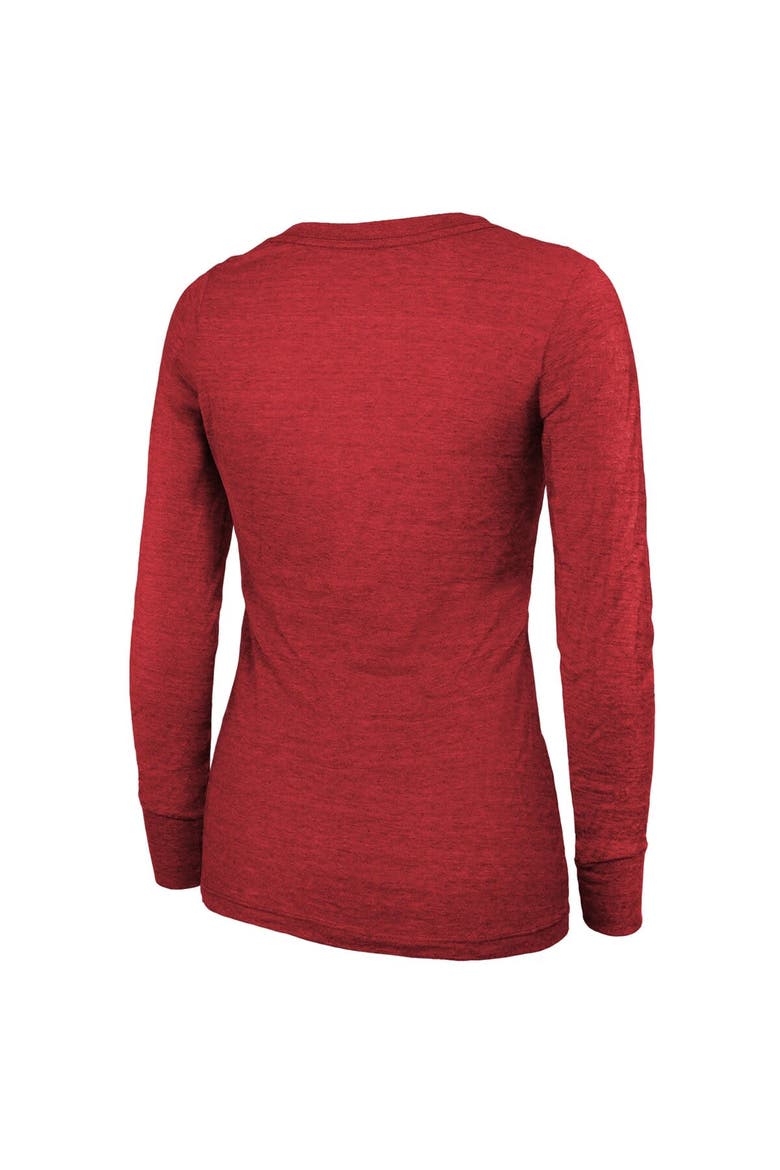 Women's Majestic Threads  Red Kansas City Chiefs Super Bowl LVIII Champions Goal Line Stand Scoop Neck Tri-Blend Light Weight Long Sleeve T-Shirt, Alternate, color, Red