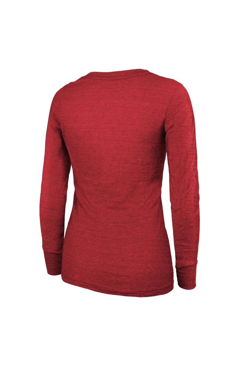 Majestic Threads Women's Majestic Threads  Red Kansas City Chiefs Super Bowl LVIII Champions Goal Line Stand Scoop Neck Tri-Blend Light Weight Long Sleeve T-Shirt, Alternate, color, 