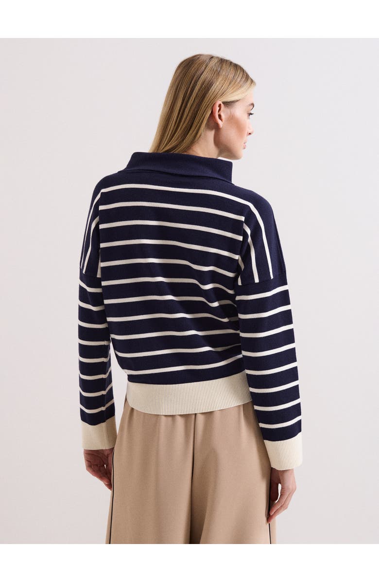 Phase Eight Salima Roll-Neck Jumper, Alternate, color, Navy/Ivory