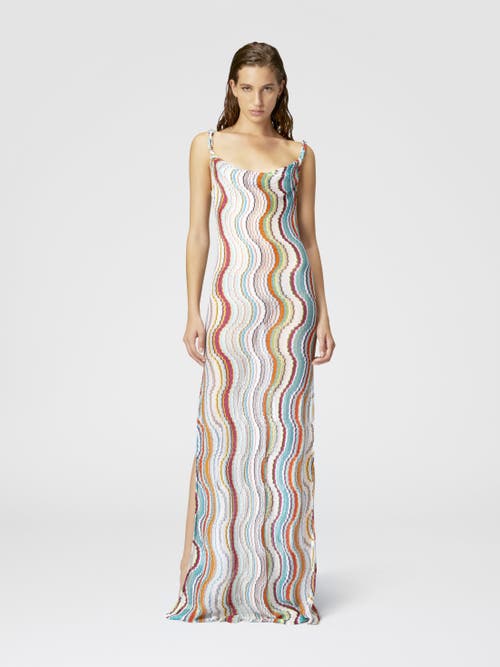 Missoni Long Cover-up Dress With Lamé Wave Motif In Multicoloured