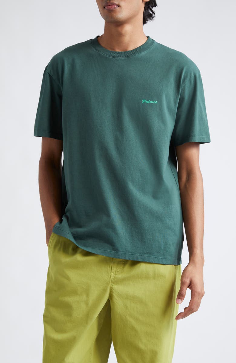 PALMES Cotton Logo T-Shirt, Main, color, Dark Green